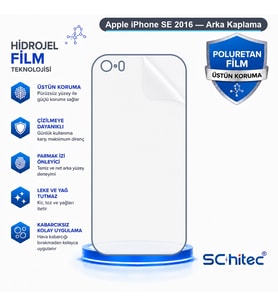 SChitec Apple iPhone SE 2016 Uyumlu Arka Yüzey Hidrojel Koruyucu Film