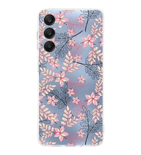 PrintiFy Galaxy A26 ile Uyumlu Kamera Korumalı Floral Kırmızı Tasarımlı Şeffaf Silikon Kılıf