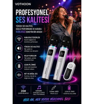 Kablosuz Karaoke Çift Mikrofon 6.5 Mm Sahne Parti Düğün Aktivite Amfi Hoparlör