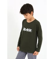 Akbeniz Erkek Çocuk Uzun Kol Penye Pijama Takım 20437 Haki