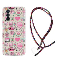 Huawei Nova Y70 Y90 Nova 9 SE  Kılıf Boyun Asklı Rasta Silikon Donut Flamingo 1415