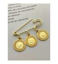 İskoç İğnesi Yaka İğnesi Altın Renk Charmlı İğne Broş Çengelli İğne İmitasyon Çevrek Altın (Gold)