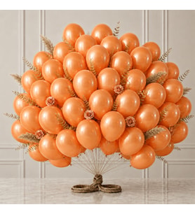 Turuncu Renk Lateks Metalik Balon (30 cm) - 50 Adet