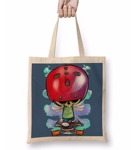 Skull Cute Bez Çanta Uzun Saplı