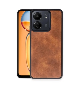 Xiaomi Redmi 13c Kılıf Aras Deri Kapak - Taba