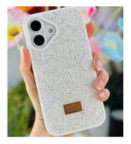 Coverzone iPhone 16 Plus ile Uyumlu Elmas Desen Ta?l? K?l?f � 2 mm Kamera �?k?nt? Koruma, I??lt?l? L�ks ??k Darbe Emici Kapak Beyaz