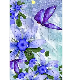 AHŞAP PUZZLE MOR KELEBEK