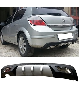 Opel Astra H Difüzör Difizör Gri + Kare Egzoz Görünüm C Tip 2004 - 2009