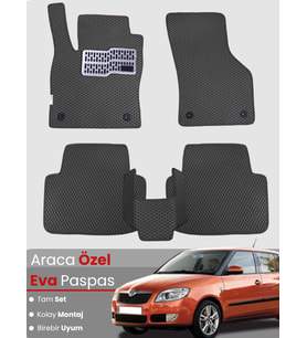 SKODA FABİA 2 (2007-2014) Uyumlu EVA Paspas Tam Set–Oto Paspas,Araca Özel,Kolay Montaj