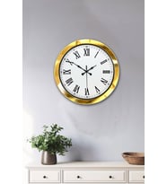 36 Cm Gold Metal Roma Rakamlı Duvar Saati