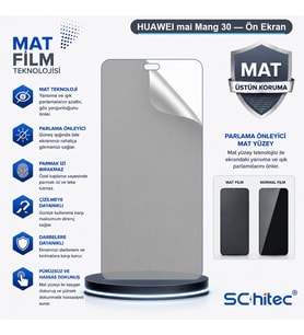 SChitec HUAWEI mai Mang 30 Uyumlu Ön Yüzey Mat Hidrojel Ekran Koruyucu