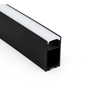 LED Kanal Profil Alüminyum Siyah Kasa 1 Metre 50x80mm Linear Opak Pleksi Yan Kapak Sarkıt LED Kasa 7909