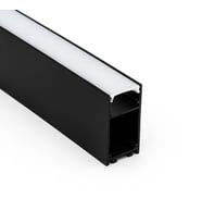 LED Kanal Profil Alüminyum Siyah Kasa 1 Metre 50x80mm Linear Opak Pleksi Yan Kapak Sarkıt LED Kasa 7909
