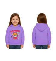 Unisex Baskılı Çocuk Swaetshirt Labubu Baskılı Kapüşonlu 3 İplik Şardonlu (Lila)