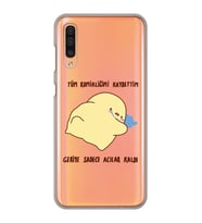 Samsung Galaxy A70 Uyumlu Komikliğimi Kaybettim Tasarımlı Şeffaf Telefon Kılıfı