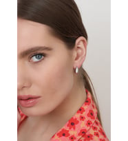 Kadın 925 Ayar Oval Küpe (Rodyum)