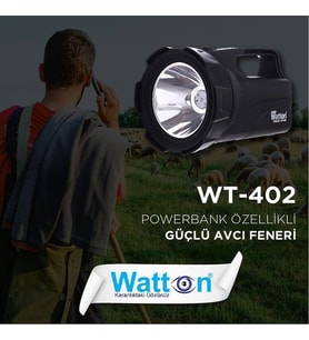 Profesyonel Avcı Feneri 30 W Gücünde Wt-402 (Siyah)