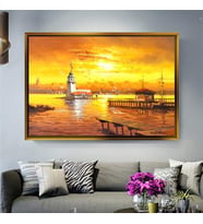 Altın Çerçeveli dekoratif tablo a1504 (Gold)