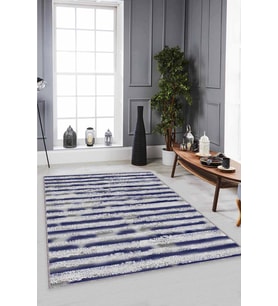 Lacivert Spor Kaymaz Tabanlı Makinede Yıkanabilir Halı FO02 - 100 x 160 cm
