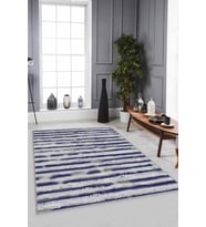 Lacivert Spor Kaymaz Tabanlı Makinede Yıkanabilir Halı FO02 - 100 x 160 cm