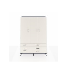 Arges Gardrop 5 Raflı 5 Çekmeceli Tek Askılı 132x30x195 Antrasit-Aytaşı