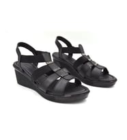Kindep Shoes Poli Hafif Taban Lastikli Doldu Topuklu Kadın Sandalet SİYAH