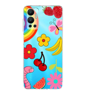 PrintiFy İnfinix Hot 12 ile Uyumlu Water Color 5  Kamera Korumalı Şeffaf  Kılıf