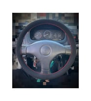 DİKİŞLİ DİREKSİYON KILIFI NUBUK DERİ KIRMIZI DİKİŞLİ HONDA CİVİC 2000 KASA İÇİN