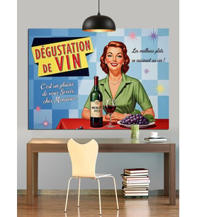 Vintage Şarap Reklam Afişi Dekoratif Kanvas - Mdf Ahşap Tablo