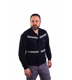 ESER - V Yaka Gabardin Yelek - İş Yeleği - Lacivert