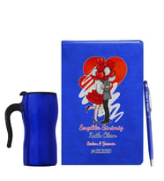 Sevgililer Gününe Özel Mavi Defter Kalem & Termos Mug Hediye Seti 37