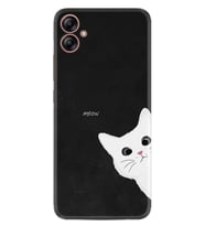 Samsung Galaxy A04E Kılıf Resimli Desenli Silikon Platinium Series Çılgın Kedi 1895