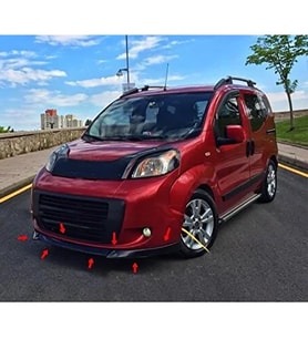 Fiat Fiorino Ön Lip Parlak Siyah Plastik Ön Ek Karlık karlık+bodykit+ek