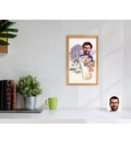 BK Home Erkek Rakı Karikatürlü Dekoratif Retro Ahşap Tablo-1
