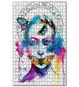 Cakapuzzle Başak Burcu Sulu Boya Çizim Görseli Puzzle Yapboz MDF (Ahşap) (120 Parça)