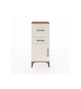 Arges Komodin Tek Raflı 2 Çekmeceli Tek Kapaklı 44x30x106 Çam-Aytaşı