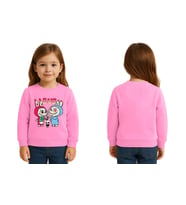 Unisex Labubu Baskılı Çocuk Swaetshirt 3 İplik Şardonlu (Pembe)