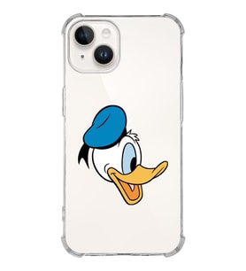 Apple iPhone 14 Uyumlu Köşe Korumalı Antişok Kapak  Donald Duck Tasarımlı Şeffaf  Kılıf