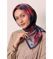 Levidor Lotus Desen Eşarp - 06108 (Füme - Bordo)