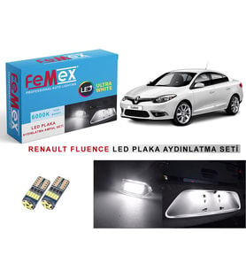Renault Fluence LED Plaka Aydınlatma Ampul Seti FEMEX Parlak Beyaz