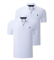 İKİLİ SET T8561 DEWBERRY ERKEK TSHIRT-BEYAZ-BEYAZ (Beyaz - Beyaz)