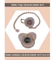 Sahi Aksesuar İsimli Zirkon Taşlı Silikon Bebek Emzik Seti (0-6 Ay) BEZYI418