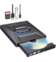 5in1 Harici USB 3.0 ve Type-C DVD-ROM DVD-RW Optik Sürücü, USB ve Type C Kablolu, PC, Tablet, DVD Player, Çizgili Metal Tasarım Ultra Slim CD ROM Okuyucu CV250