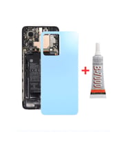 Xiaomi Redmi Note 12 4G Arka Kapak - Arka Pil Batarya Kapağı + B7000 - 23021RAAEG Uyumlu (Mavi)