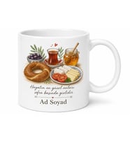 Pazar Kahvaltısı Temalı Baskılı Kupa Bardak Hediye Porselen Mug