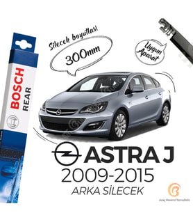 Bosch Rear Arka Silecek Opel Astra J 2009-2015 ile uyumlu (Siyah)