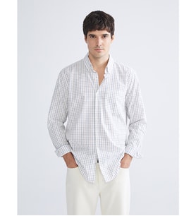 LCWAIKIKI Classic Bej Regular Fit Uzun Kollu Ekose Poplin Erkek Gömlek