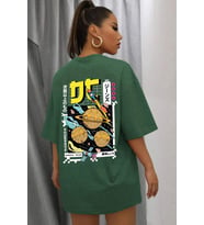 Unisex Tokoyaki  Baskılı T-shirt (Yeşil)