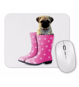 Botlu Pug Botlu Köpek Mouse Pad