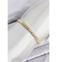 CM Arpa Model Zirkon Taşlı VIP Seri Gold Renk Pirinç Kadın Bileklik TJ-BB8615